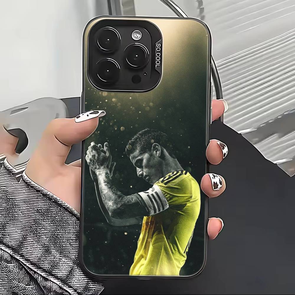 Football J-James Rodriguez Phone Case For iPhone 17,16,15,14,13,12,11 Plus,Pro Max,XS,Colorful Silver Black Cover