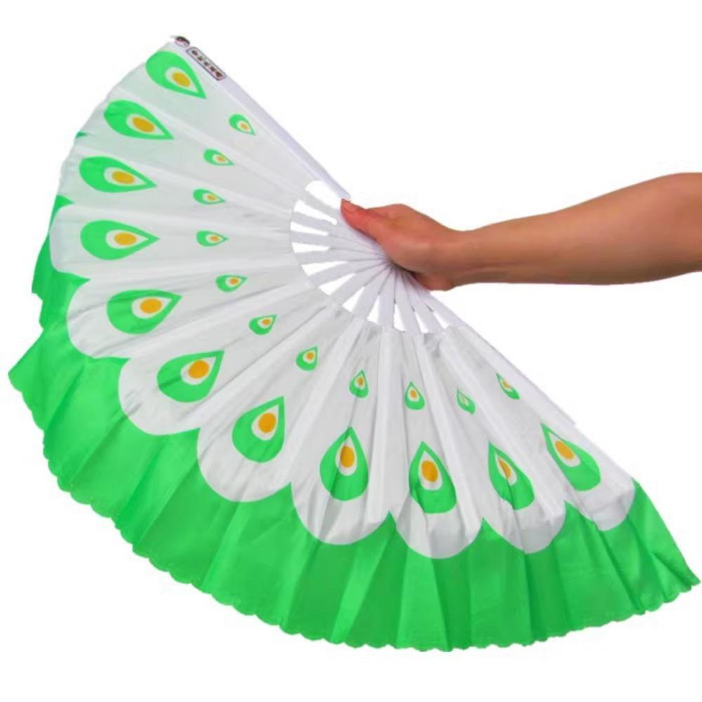 32.5cm Chinese Short Bellydance Fan Plastic Stick Hand Dye Adults Fan High Quality Dance Fan