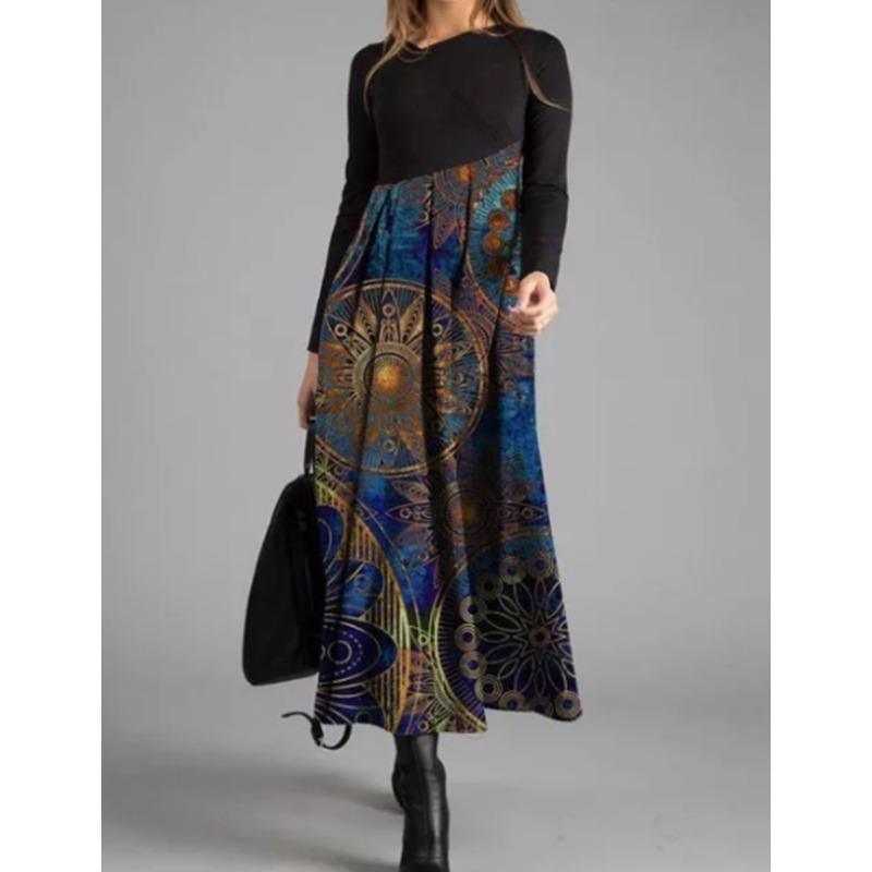 YYFS Женская мода весна осень длинные рукава V-образный вырез высокая талия повседневные платья