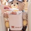 Plush Bear Shape Automotive Tissue Dispenser and Trash Can With Shake Proof Mounting and Leakproof Inner Container