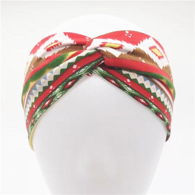 Bohemian Headband Women Boho Elastic Hairbands Sport Turban Head Wrap Cotton Bandage Beach Party Holiday Hair Accessories Fashion Summer