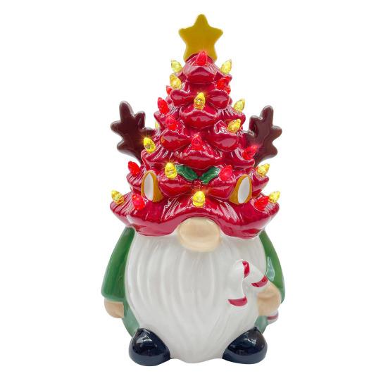 Маленький светящийся рождественский гном-дерево, смола, безликий старик, украшение для рождественской елки для праздничного дома, офиса, комнаты, стола, камина