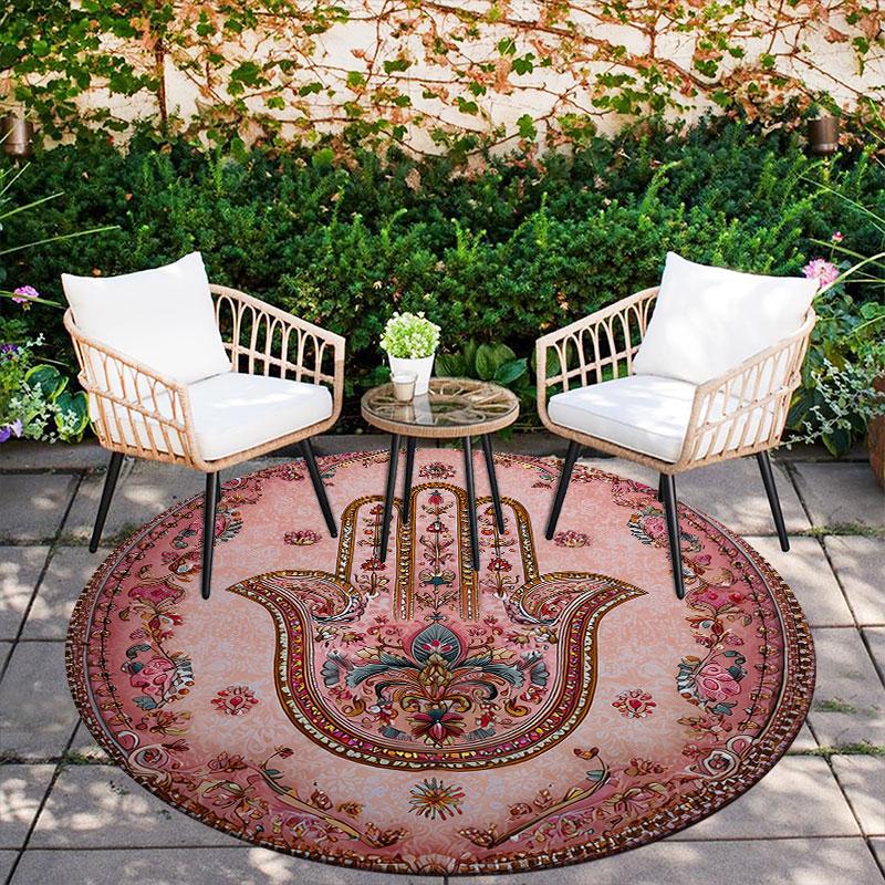 Egyptian Elements pattern round rug,Carpet Rug for Living Room Bedroom Playroom ,Non-slip Floor Mat,Holiday Gifts and Birthday Gifts.