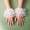 Идеальное Сочетание DIY Съемные Двухслойные Декоративные Воланы с Складками Ложные Рукава Эластичная Манжета Съемное Расширение Манжета-Рожок