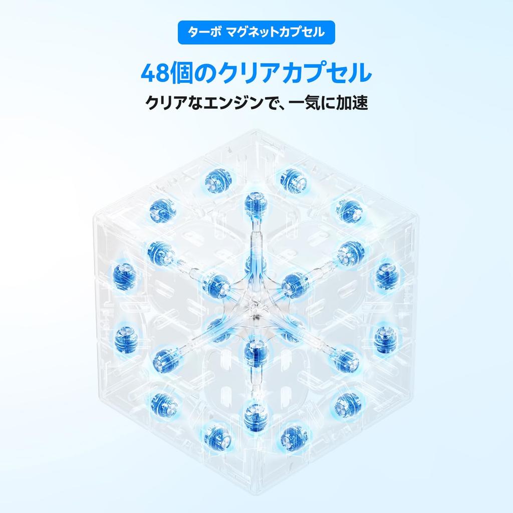 GAN356 M 3x3 Magnetic 48 GES Tension Adjustment Toy for Kids and Adults 356M Upgraded E, Quick-Solve Cube, Sticker-Free, Magnets, Pro+ 12-Level