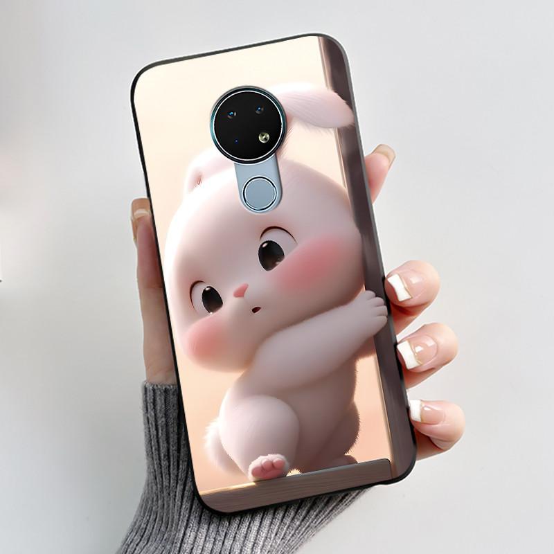 Милый Чехол Для Nokia 6.2 / Nokia 7.2 Fundas Capa Печатный Корпус Защитная Крышка Мягкий Силикон Мультяшный Черный Корпус Coque