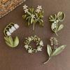 Orchid Vintage Enamel Brooch Retro Geometric Metal Pin Exquisite Corsage Ornament Party