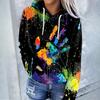 Women's Autumn and Winter Sweatshirt Printed Pullover Casual Hoodie Baseball Jersey