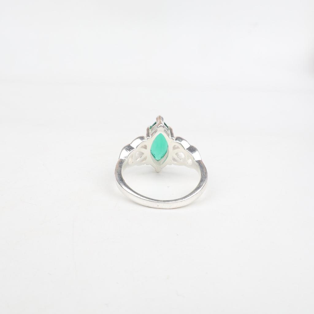 Хром Диопсид Драгоценный камень 925 Стерлинговое серебро Бохо Ювелирное кольцо для подарка на день рождения CZR-5-9