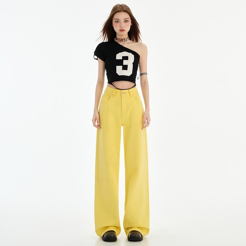 Womens High Waist Wide Leg Jeans Loose Fit Flowy Trousers