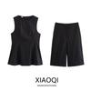 Fashion Style 2024 Autumn New Arrival Women's Slim Looking Easiest for Match Waist Bag Sleeveless Tops High Waist Shorts 4437230