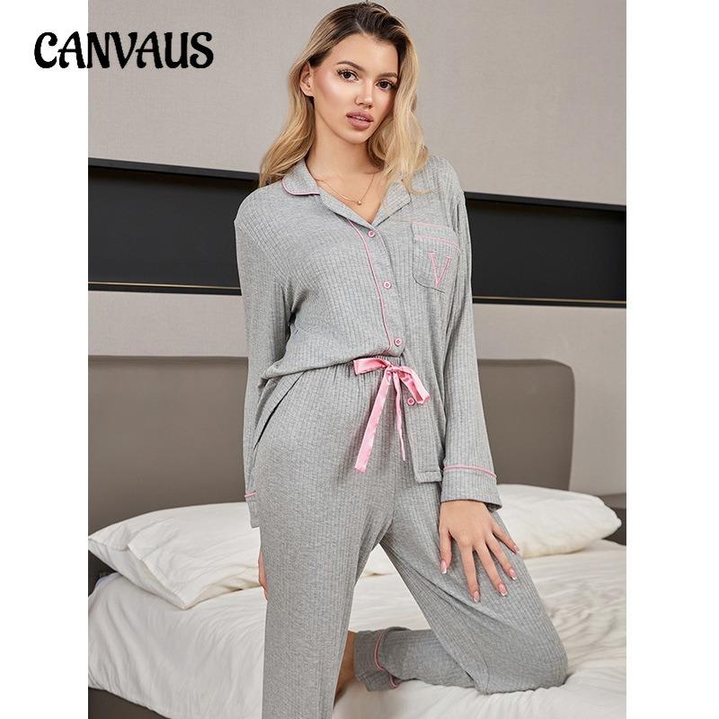 Women's Modal Rayon Pajamas Cardigan Stripe with Eye Mask Long Pants Set Casual Homewear Pajama Set