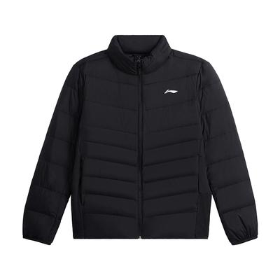 Li Ning Теплоудерживающий Водоотталкивающий Ветрозащитный Антистатический Стойка воротник Удобный Повседневный Универсальный Короткий Зимний Пуховик AYMV697-1