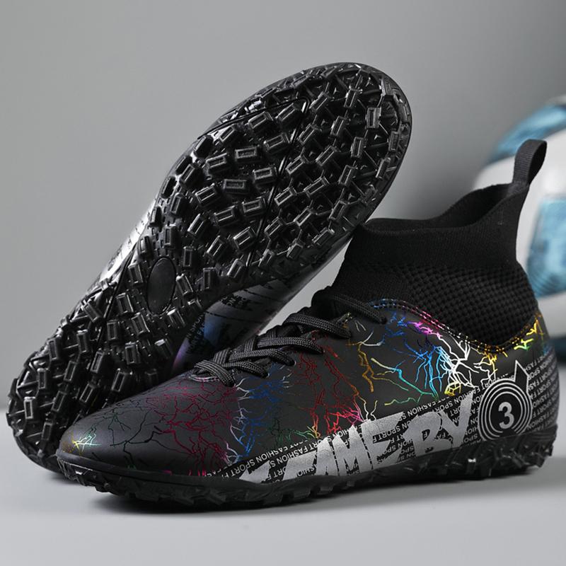 Unisex High -top Football Shoes Broken Nail TF Adult Student Training Shoes Artificial Grass Game Football Boots