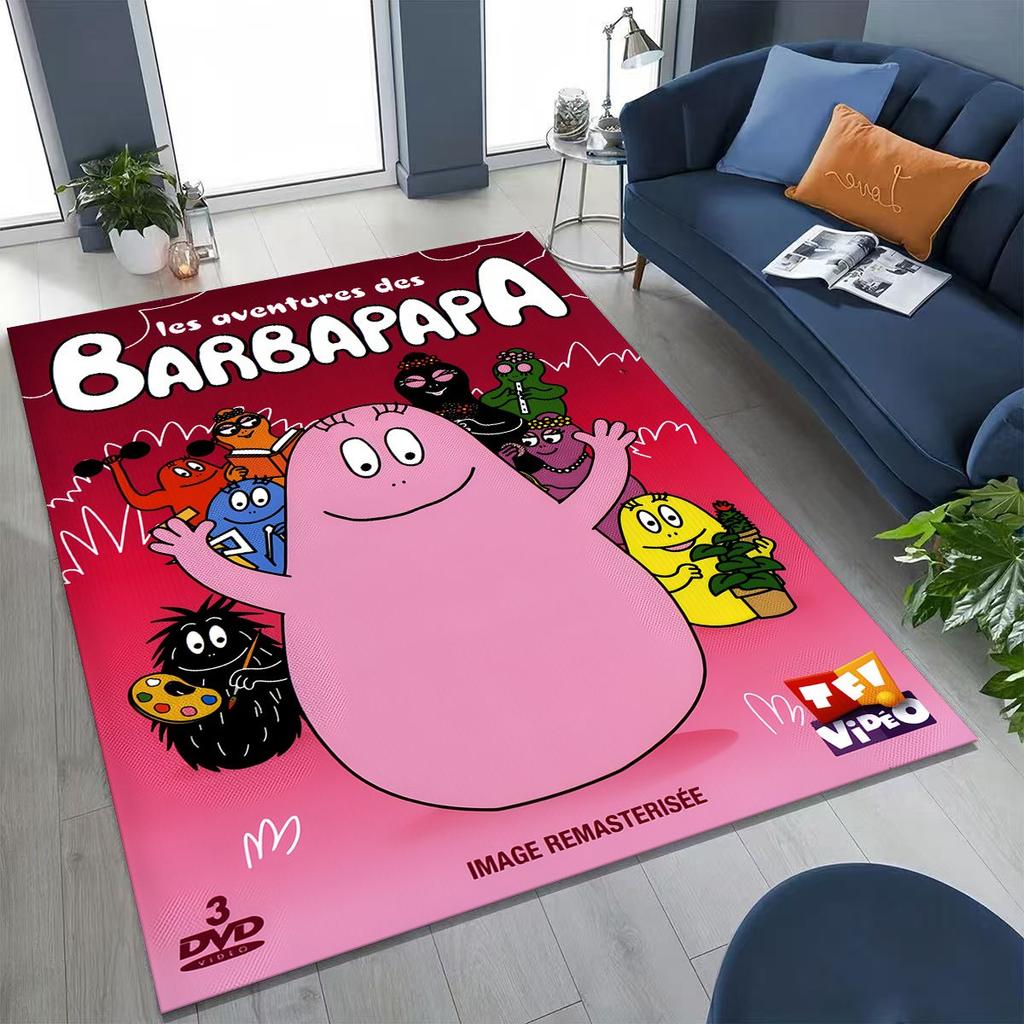 Мультяшный ковер с семьей Барбапапа и Барбамама для спальни, гостиной, дивана, домашнего входа, Декор, Большой детский нескользящий коврик для игры на полу