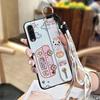 Anti-knock Ring Phone Case For LG Velvet 4G/5G Dirt-resistant Phone Holder Lanyard Silicone Soft Case Cartoon Wristband