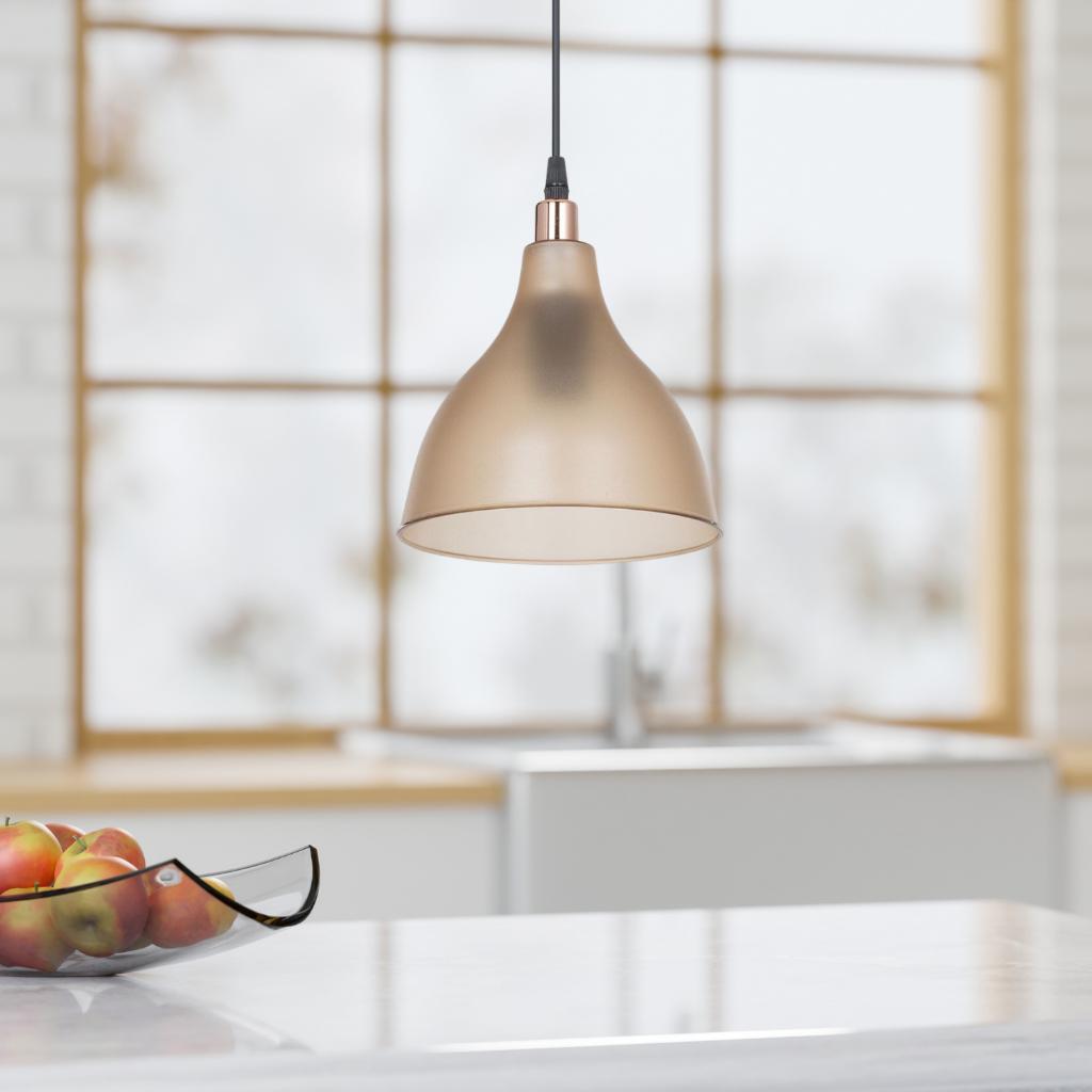 Твердая слюда, одиночный потолочный подвесной светильник, люстра, матовый медовый цвет, кухня, зал, кафе, бизнес-люстра