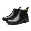 First Layer Cowhide Handmade Shoes Autumn and Winter New Genuine Leather England Style Slip-on Men's Chelsea Boots High-Top