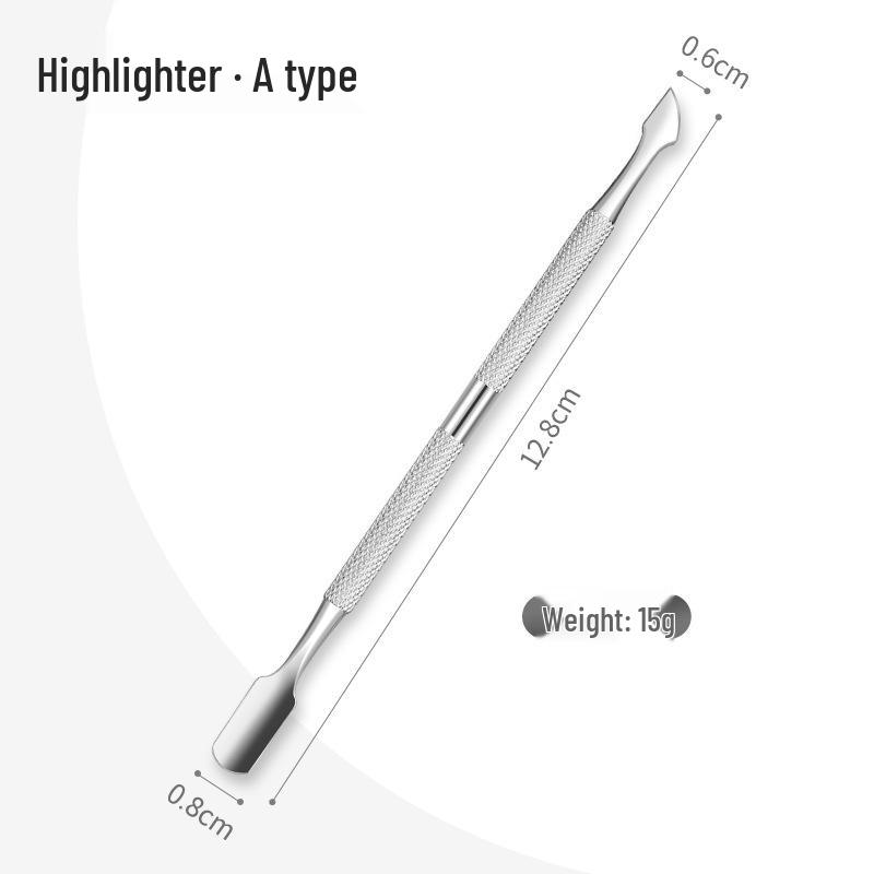 Double-Ended Stainless Steel Cuticle Scraper & Pusher Tool for Nail Art Removal