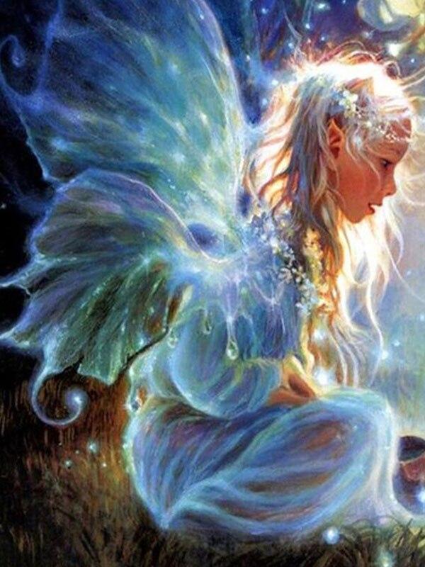 5D Diy Алмазная картина Эльф Фея Фэнтези Фея Полный круглый набор крестиков Алмазная вышивка Портрет Мозаика Плакат