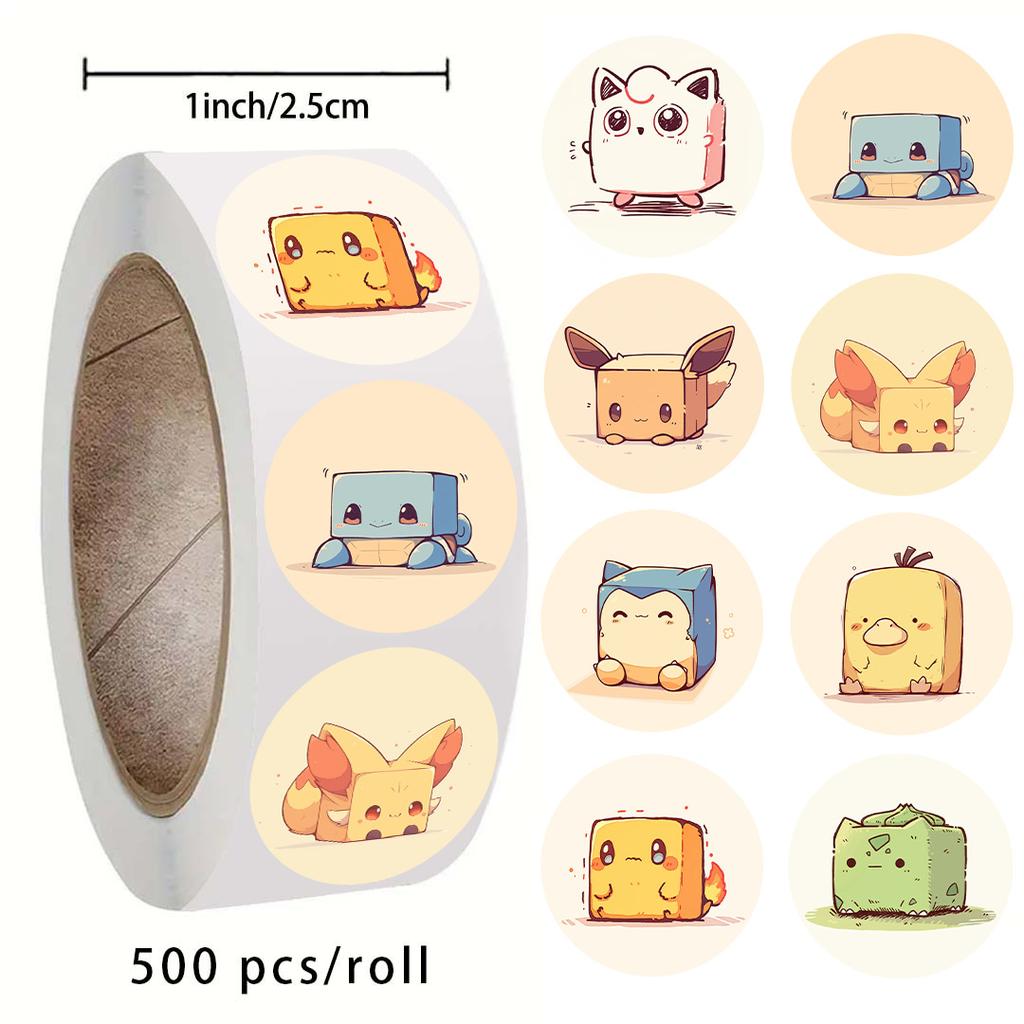 500Pcs Roll Stickers Cartoon Graffiti PVC Decals for Guitar Speaker Skateboard Laptop Stationery Seal Decoration