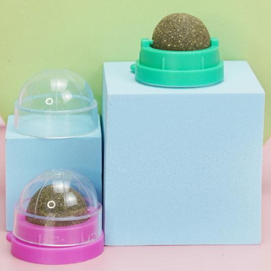 Cat Licking Toy Rotating Wall-mounted with Stickers Natural Materials Self-adhesive Increase Appetite Teeth