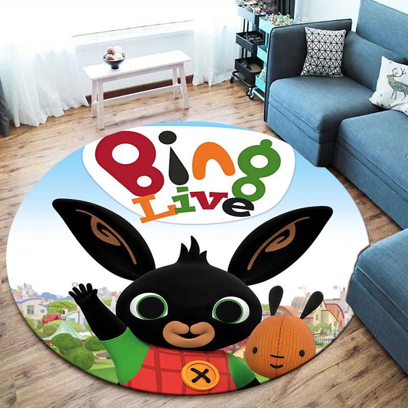 Bing Round Area Rug,Carpet Rug for Living Room Bedroom Sofa Playroom Decor,Non-slip Floor Mat