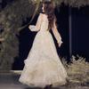 Champagne evening dress women's 1011 new summer high-end banquet temperament host dinner fairy dress