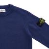STONE ISLAND Однотонный свитшот с длинным рукавом и круглым вырезом с логотипом для детей Синий 7516506A1-V0027