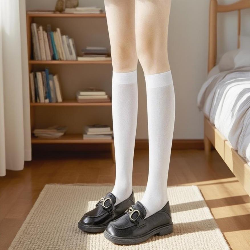 Velvet Thigh-High Socks with Red Bow for Halloween and Christmas
