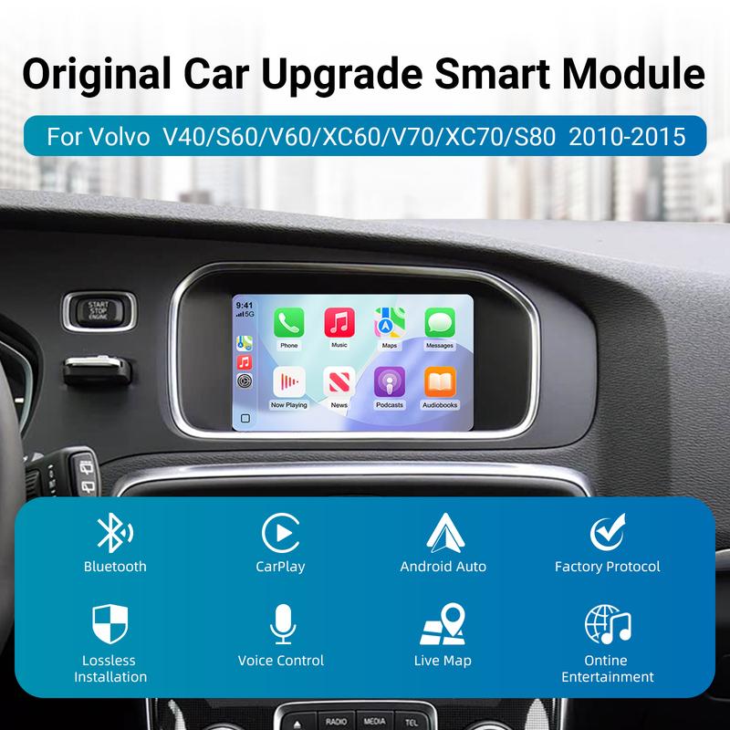Беспроводной CarPlay Android Auto Декодер-бокс для обновления OEM-экрана для Volvo V40 V60 S S60 XC60 V70 XC70 S80 2010-2015 с 7-дюймовым экраном