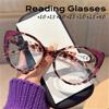 Oversized Fashion Cat Eye Reading Glasses for Women Contrast Color Blocked Anti Blue Light Presbyopia Glasses Diopters To +4.0