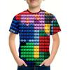 Kids Clothes Boys Tshirt Short Sleeve Children's T-Shirts 3D Building Blocks Print Funny Children Summer Clothes Girls Clothes
