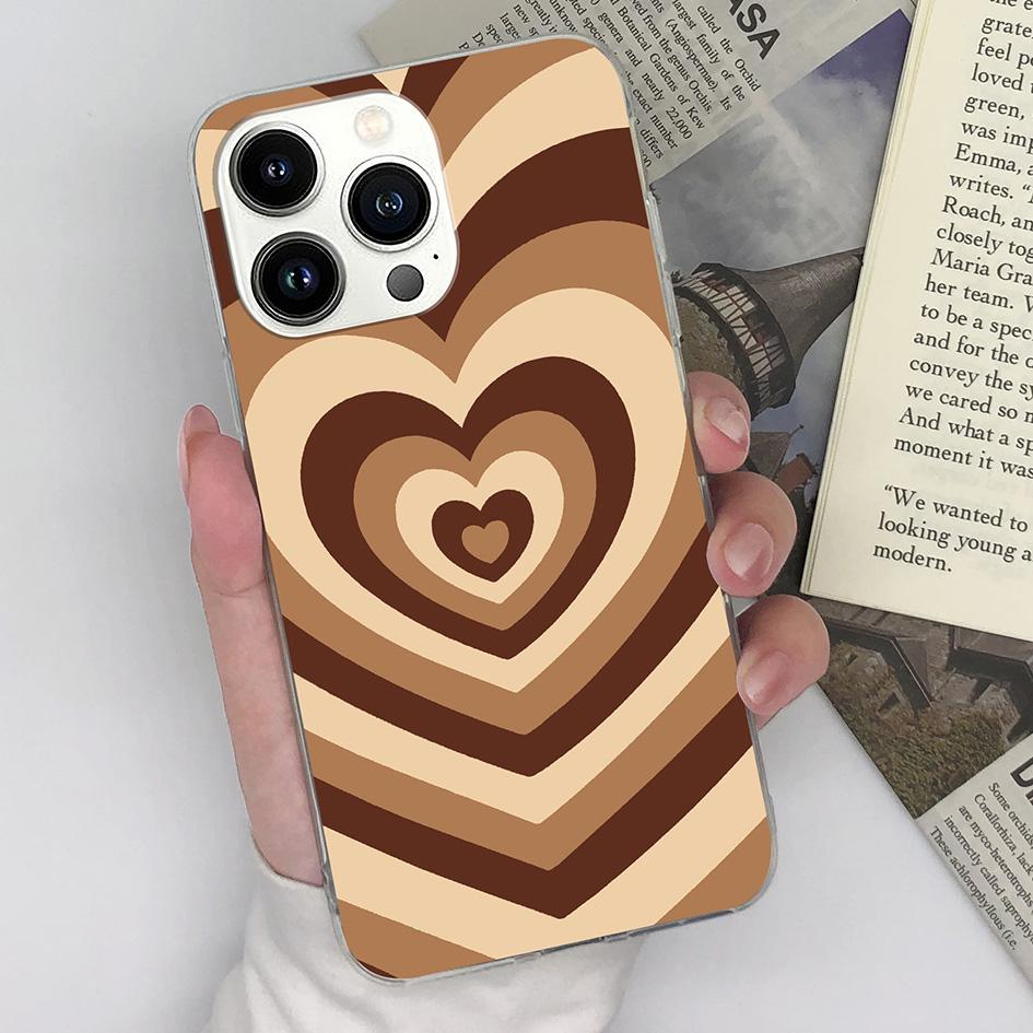 Чехол для телефона Apple iPhone 11 12 13 14 15 Pro Max 6 7 8 Plus X XS XR SE, модный прозрачный матовый противоударный чехол Love Hear Bear для iPhone, бампер