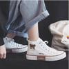 2024 высокие парусиновые туфли для женщин, осенние вулканизированные универсальные кроссовки, студенческая обувь 35-40