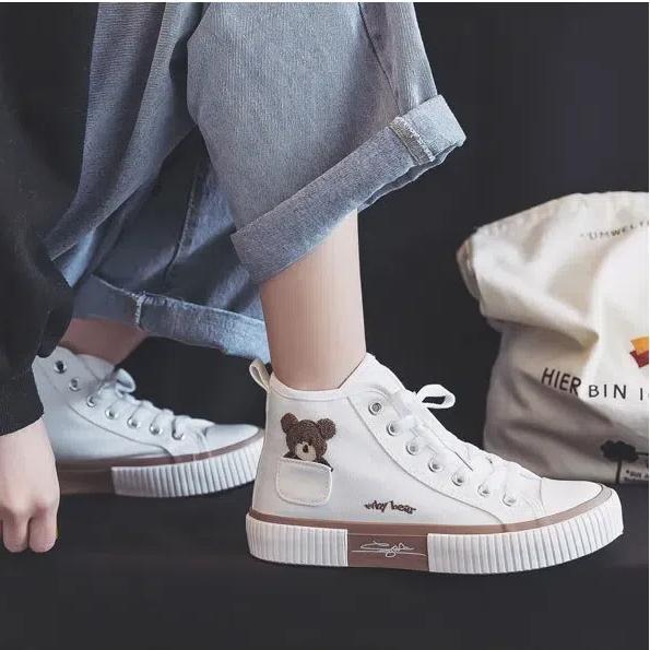 2024 высокие парусиновые туфли для женщин, осенние вулканизированные универсальные кроссовки, студенческая обувь 35-40