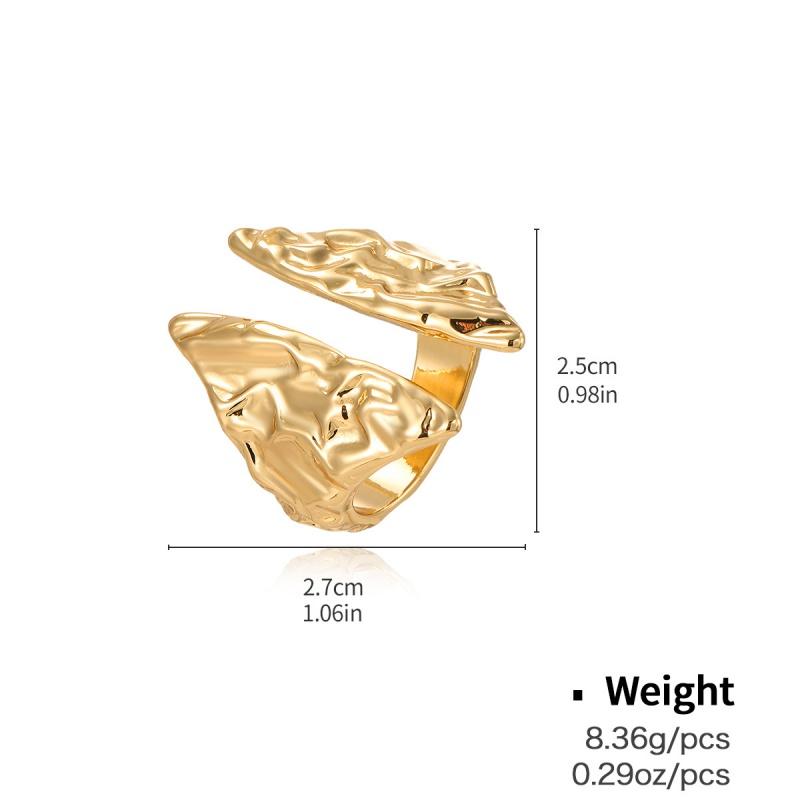 Irregular Gold Color Geometric Chunky Open Rings for Women Men Punk Aesthetic Adjustable Finger Ring Fashion Jewelry Party Gift