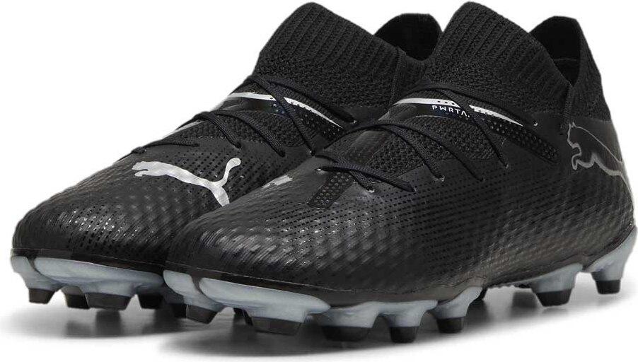 PUMA Future 7 Pro FG/AG Soccer Shoes Black/Silver