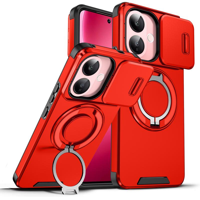 For Vivo V60 Lite 5G Case Heavy Duty PC+TPU Ring Car Mount Magnetic Stand Slide Camera Cover for VIVO V60 Lite