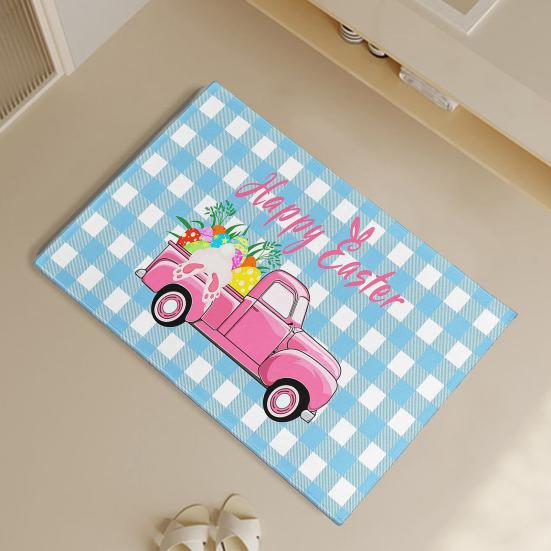 Декоративный напольный коврик с изображением пасхального кролика, влагостойкий нескользящий моющийся приветственный коврик для передней двери