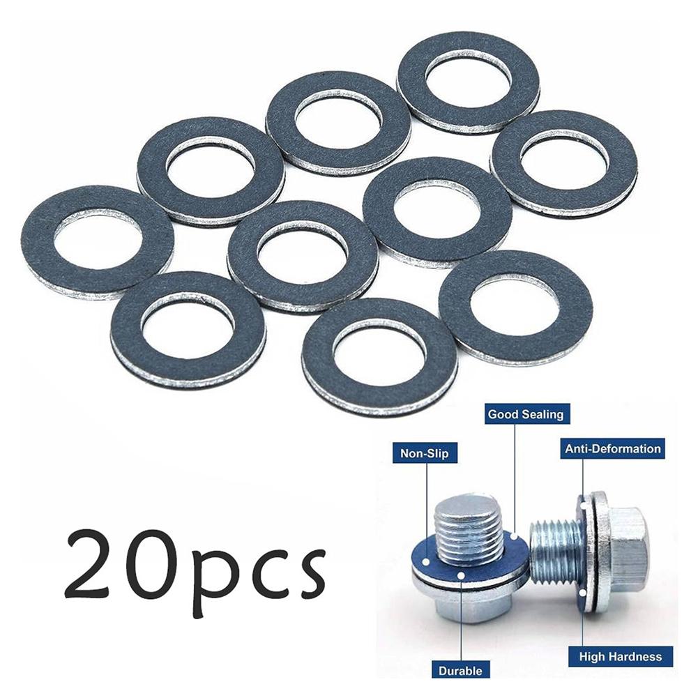5-30Pcs Car Engine Oil Drain Plug Gaskets Sump Seal Washer Oil Pan Ring 12mm Hole for Toyota Camry Corolla Lexus OE# 90430-12031 Engine Gaskets 6