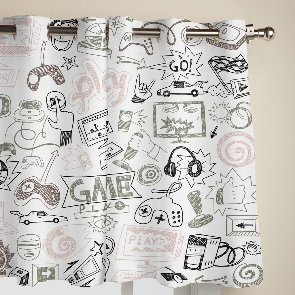 Геймпад Компьютерная клавиатура Шторы для гостиной Кухня Шторы с балдахином Детская комната Домашний декор