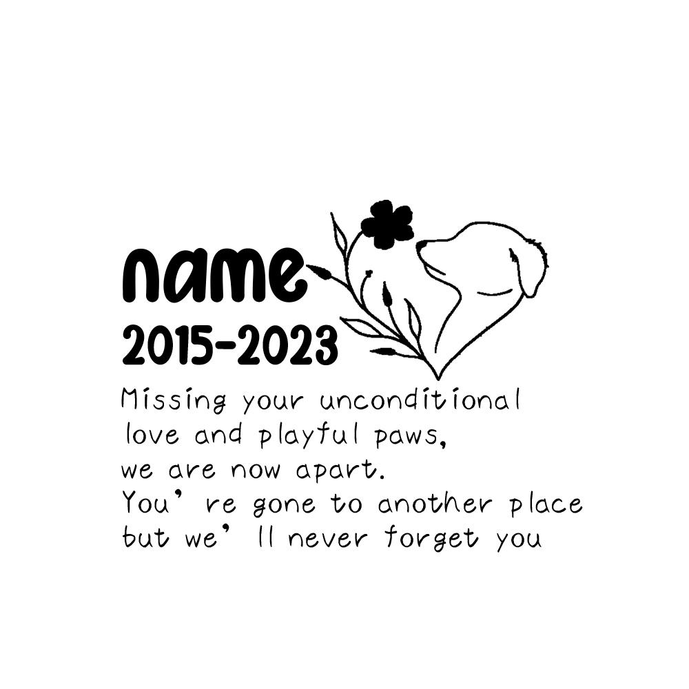 Мемориальный камень для домашних животных Персонализированные подарки на случай потери домашнего животного Персонализированная надгробная плита для собак Индивидуальное имя собаки и дата смерти