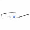 Ultra-light Frameless Metal Anti-Blue Light Reading Glasses with Plus Film