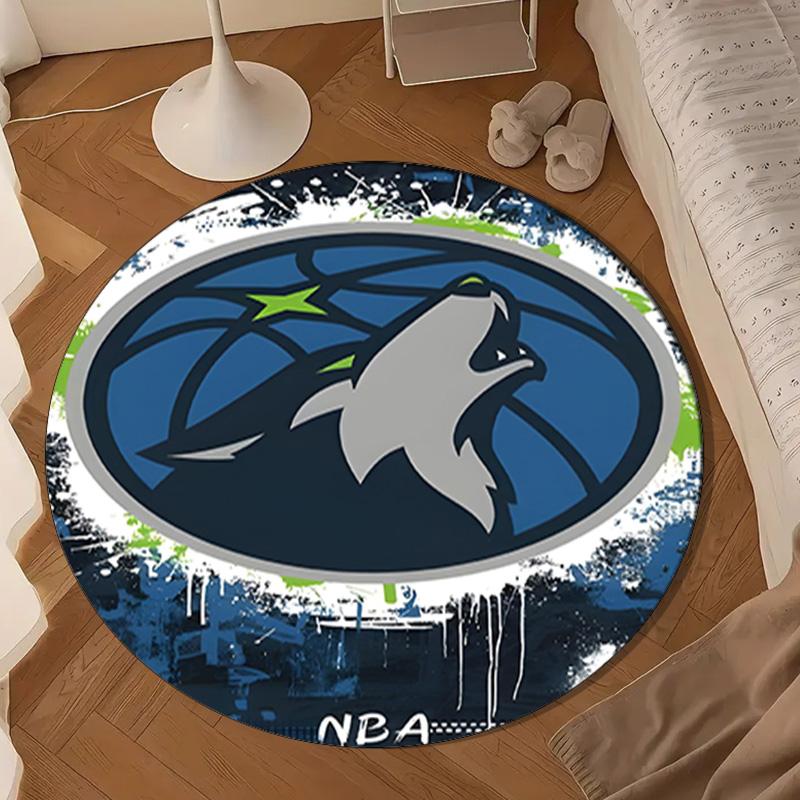 Timberwolves Logo Round mat, Anti-slip Circle Carpet Chair rug For livingroom,Bedroom, doormat home decor Gift Christmas Gifts