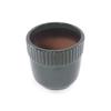 Single Handmade Ceramic Planter (diameter 38 cm), Glossy Dark Green, Vertical Grooved Rim, Breathable, Frost-Resistant, with Drainage Holes for Plants