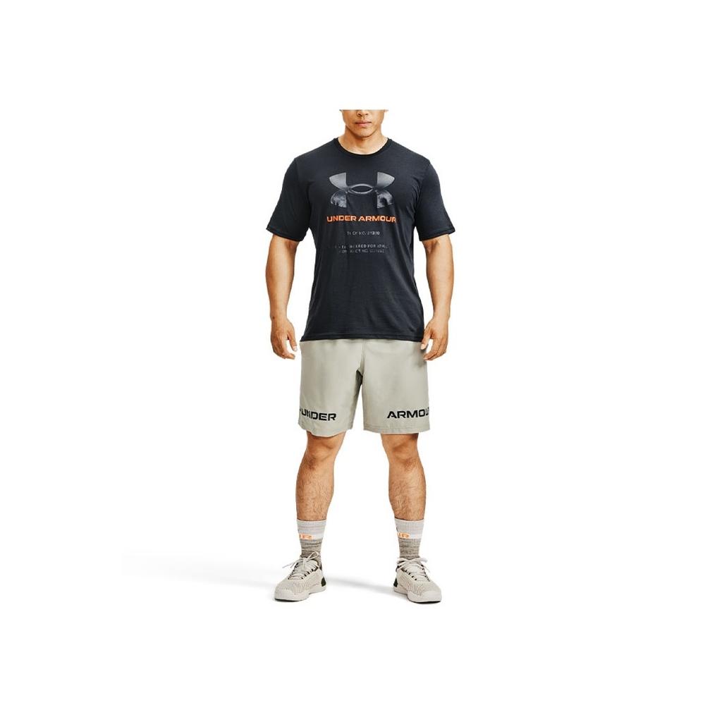 Under Armour Ua Big Logo Wordmark Print Crew Neck T-Shirt Men T-Shirts Black 1370729-001