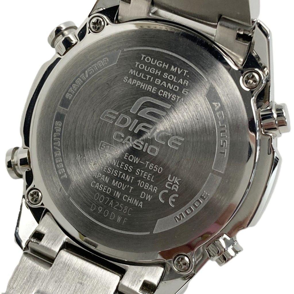 Used CASIO EDIFICE EQW-T650DB-1AJF Black Radio Solar Men's Watch EDIFICE With Box and Manual