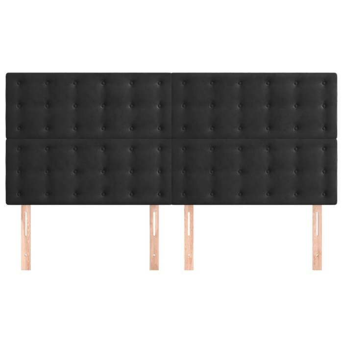 Tête de lit - Maison Exclusive - Noir - Velours doux - 200 x 5 x 118/128 cm