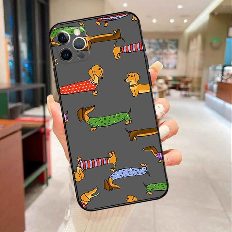 Чехол для телефона с таксой Для iPhone 16 15 14 11 12 13 17 Pro Max mini 15 Plus 16e 17 Air Защитная крышка